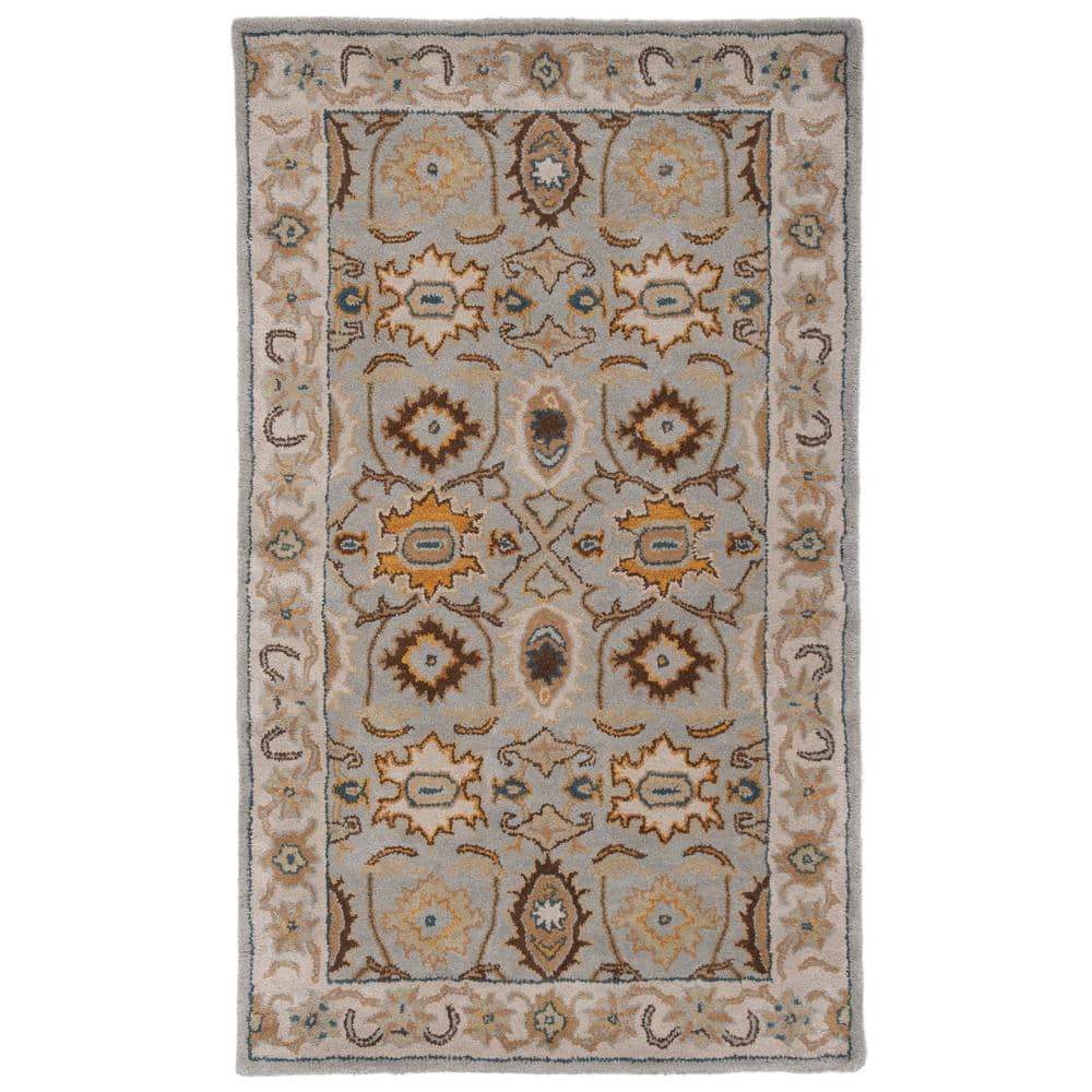 Elegant Hand-Tufted Wool Area Rug in Light Grey - 3' x 5'