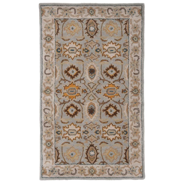 SAFAVIEH Heritage Light Gray/Gray Doormat 3 ft. x 5 ft. Border Area Rug