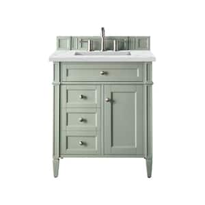 Brittany 30.0 in. W x 23.5 in. D x 34 in. H Bathroom Vanity in Sage Green with Ethereal Noctis Quartz Top