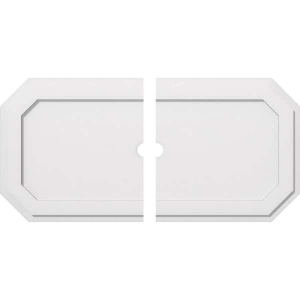 Ekena Millwork 40 in. W x 20 in. H x 2 in. ID x 1 in. P Emerald Architectural Grade PVC Contemporary Ceiling Medallion (2-Piece)