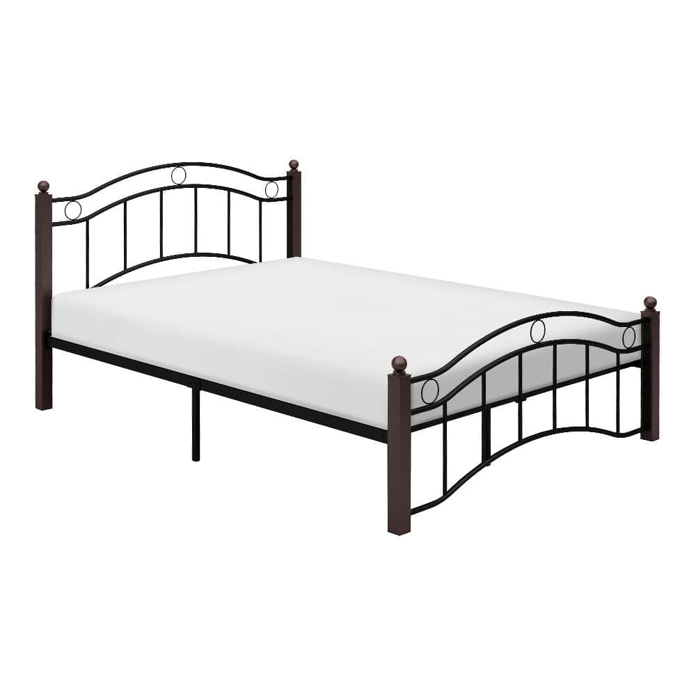 Averny Full Black and Brown Metal Platform Bed
