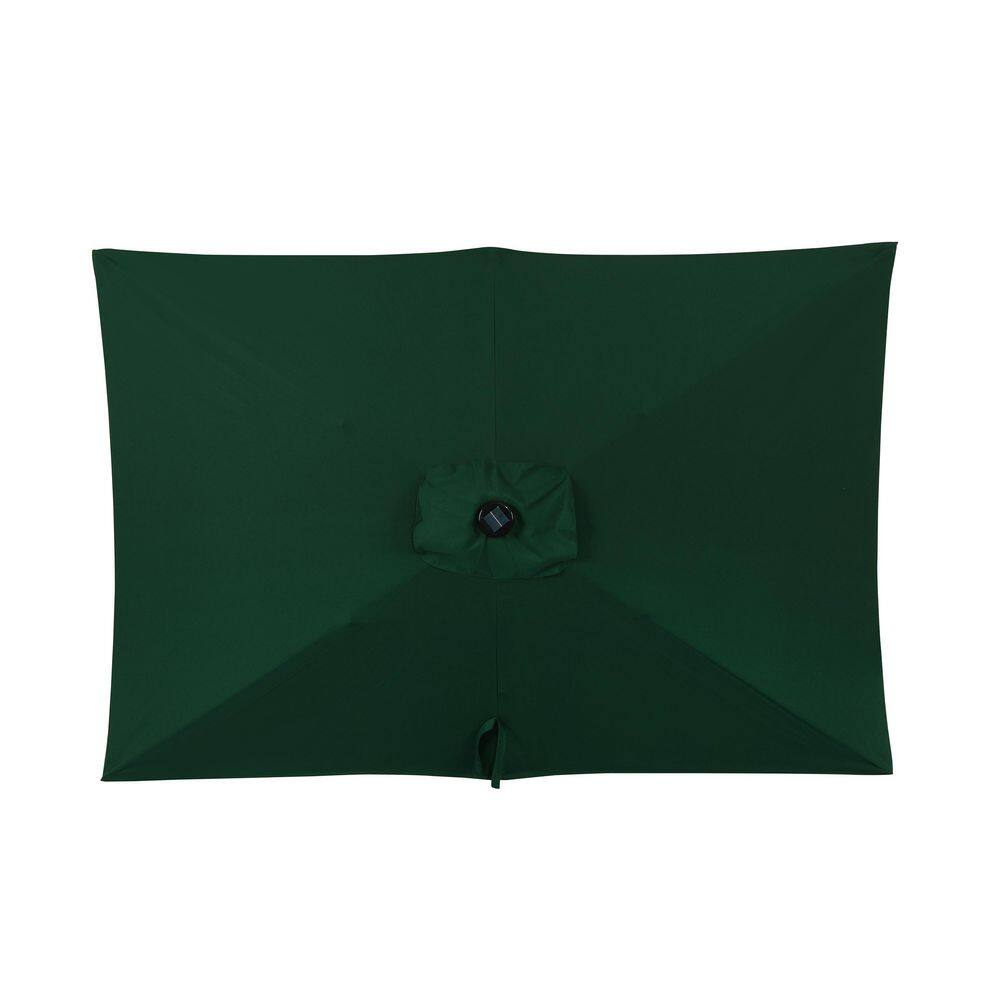 Nassau 10' x 6.5' Green Aluminum Patio Umbrella with LED Lights