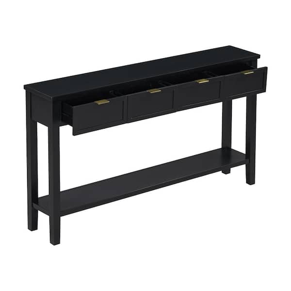 COWLOWN 60 in. W x 11 in. D x 34.2 in. H Bathroom Black Linen Cabinet