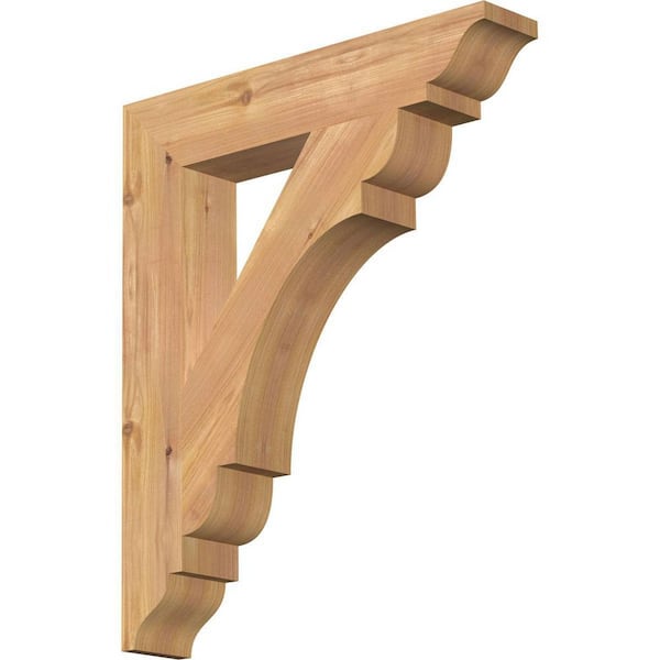 Ekena Millwork 3.5 in. x 24 in. x 20 in. Western Red Cedar Olympic Traditional Smooth Bracket