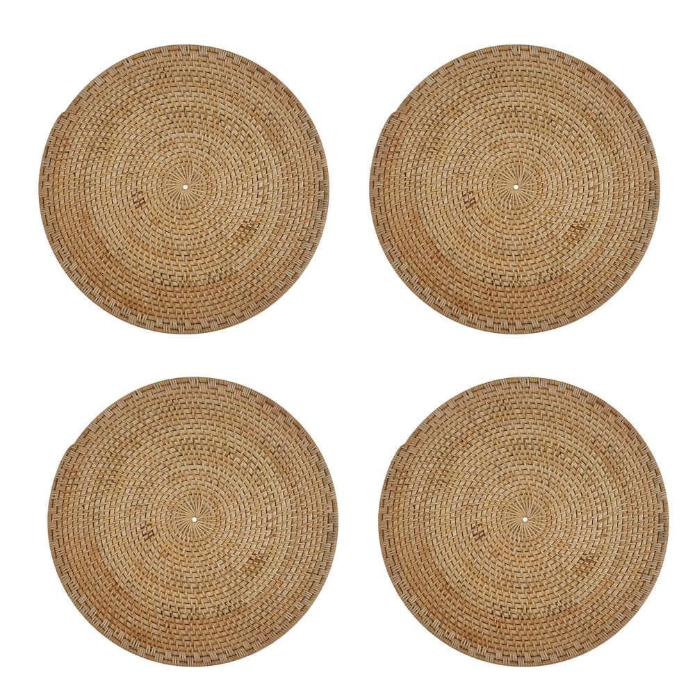 Natural Rattan Handwoven Charger Plates Set of 4