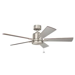 Bowen 52 in. Indoor Brushed Nickel Downrod Mount Ceiling Fan with Pull Chain