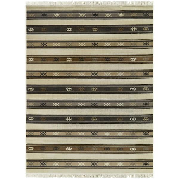 BALTA Gioconda Cream 8 ft. x 10 ft. Striped Area Rug