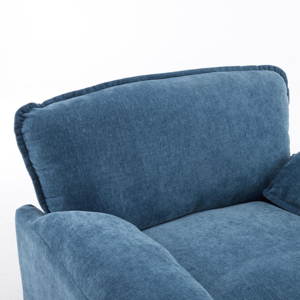 Bronx Blue Chenille Pillow Top Arm Accent Chair with Wood Frame