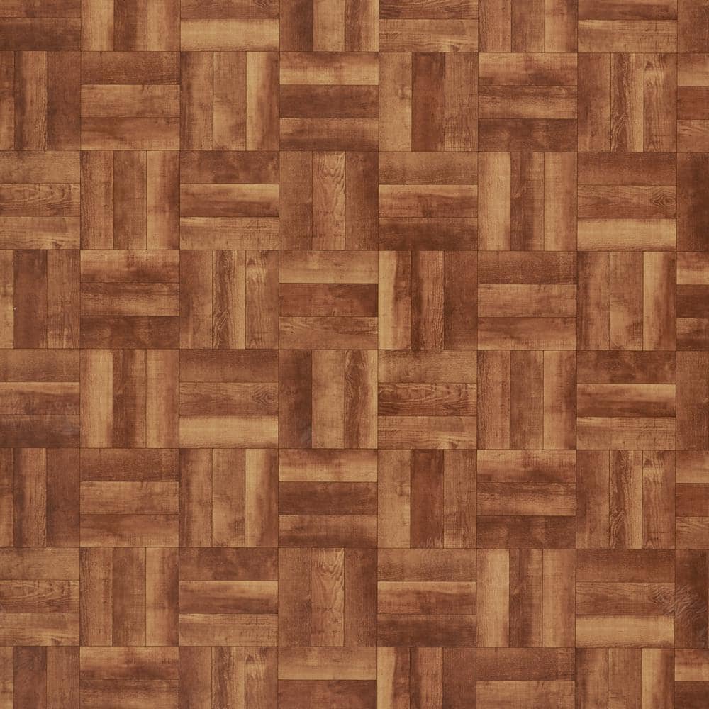 TrafficMaster Textures Plush Parquet Brown 24 in. x 36 in