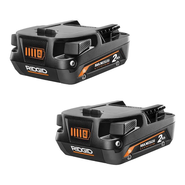 RIDGID 18V 2.0 Ah MAX Output Lithium-Ion Battery (2-Pack)