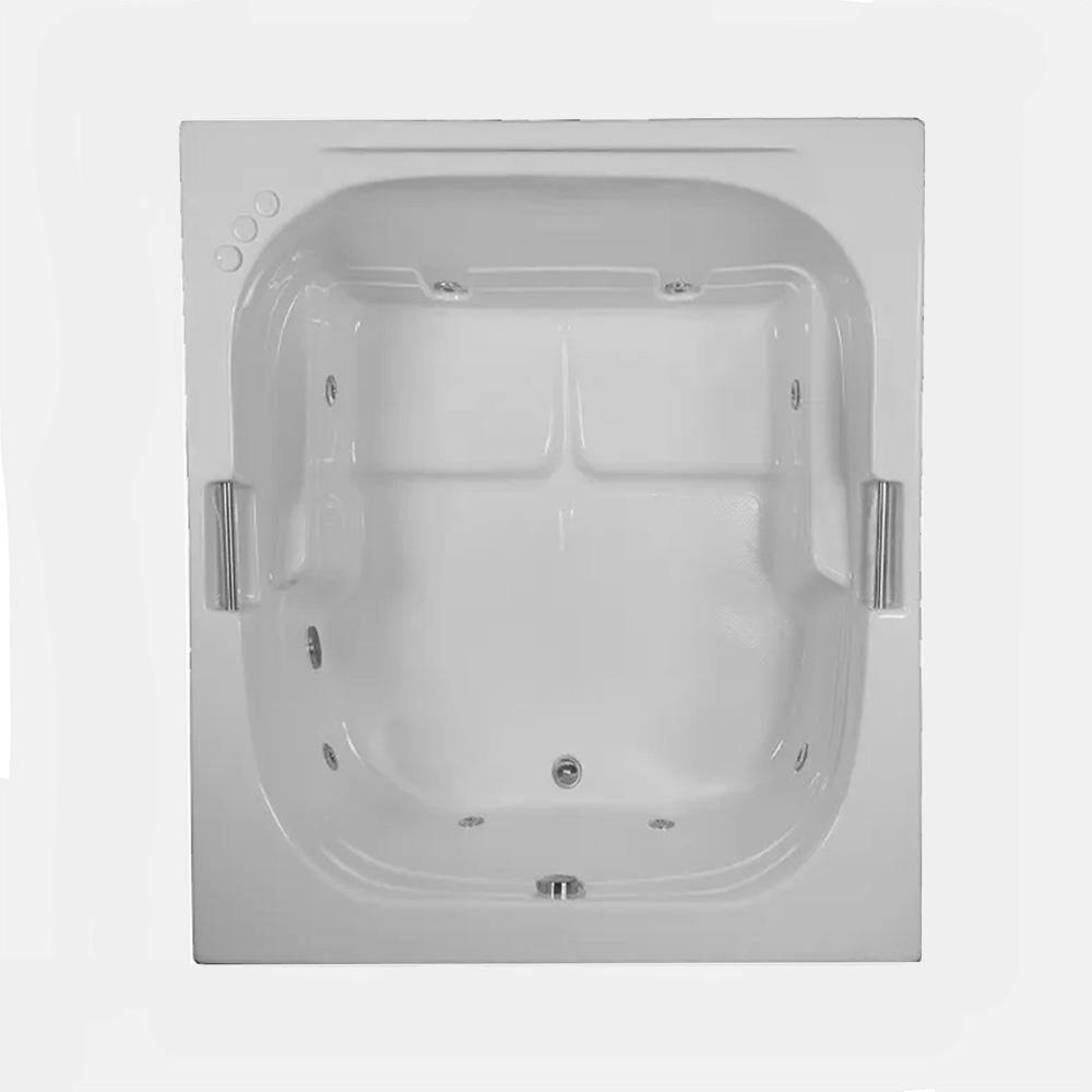 Comfortflo 60 in. Acrylic Reversible Drain Rectangular Alcove Whirlpool