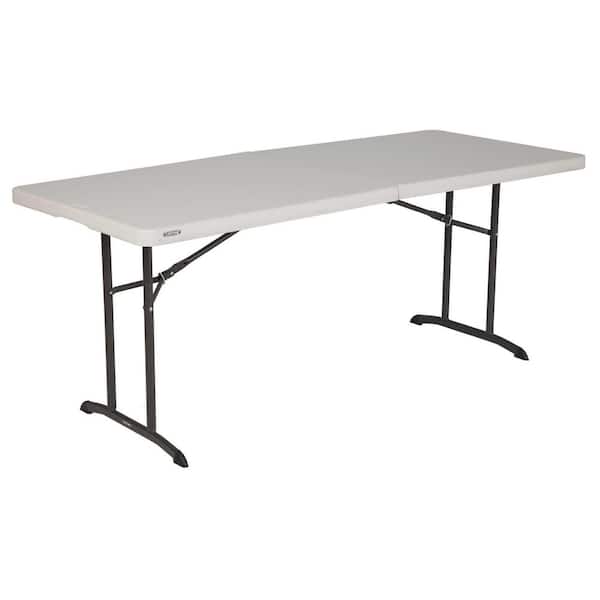 Lifetime 72 in. Almond Plastic Folding Banquet Table 80382 - The