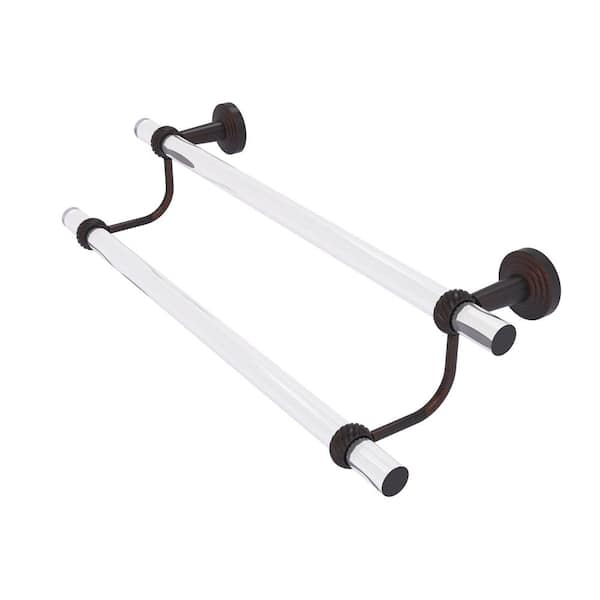 Allied Brass Pacific Beach Collection 24 in. Wall Mounted Double Towel Bar with Twisted Accents in Venetian Bronze