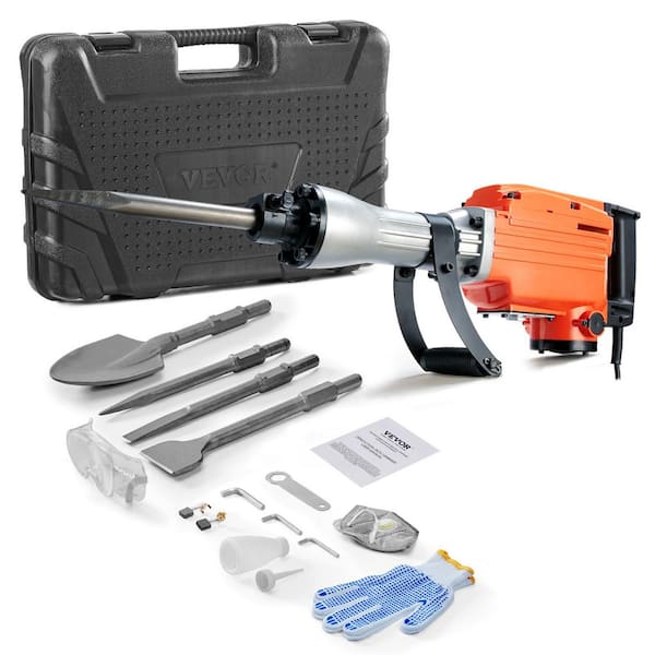 Demolition Jack Hammer, 29.7 in. x 6.5 in. Demolition Hammer 2200 W 1400 BPM Jack Hammer Concrete Breaker