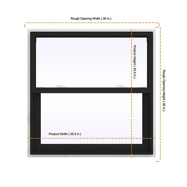 JELD-WEN 36 in. x 36 in. V-2500 Series Bronze Exterior/White JELD-WEN 36 in. x 36 in. V-2500 Series Bronze Exterior/White
