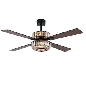 Eden 52 in. Integrated LED Indoor Black Ceiling Fan with Light Kit and Remote Control