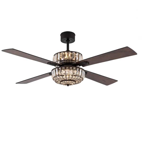 River of Goods Eden 52 in. Integrated LED Indoor Black Ceiling Fan with Light Kit and Remote Control