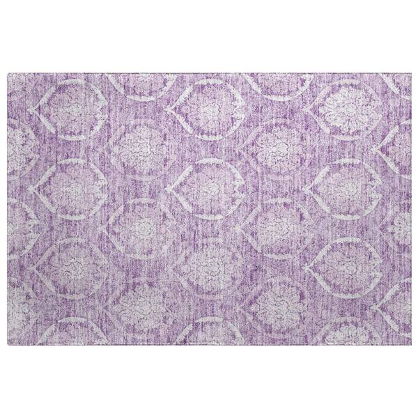 Dream Shag Premium Machine Washable Abstract ADS810 Plum 3 ft. x 4 ft. Area Rug