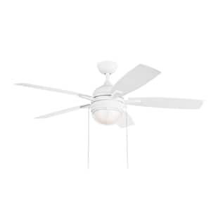 Seaport II 52 in. LED Indoor/Outdoor Matte White Ceiling Fan with Light and Pull Chains