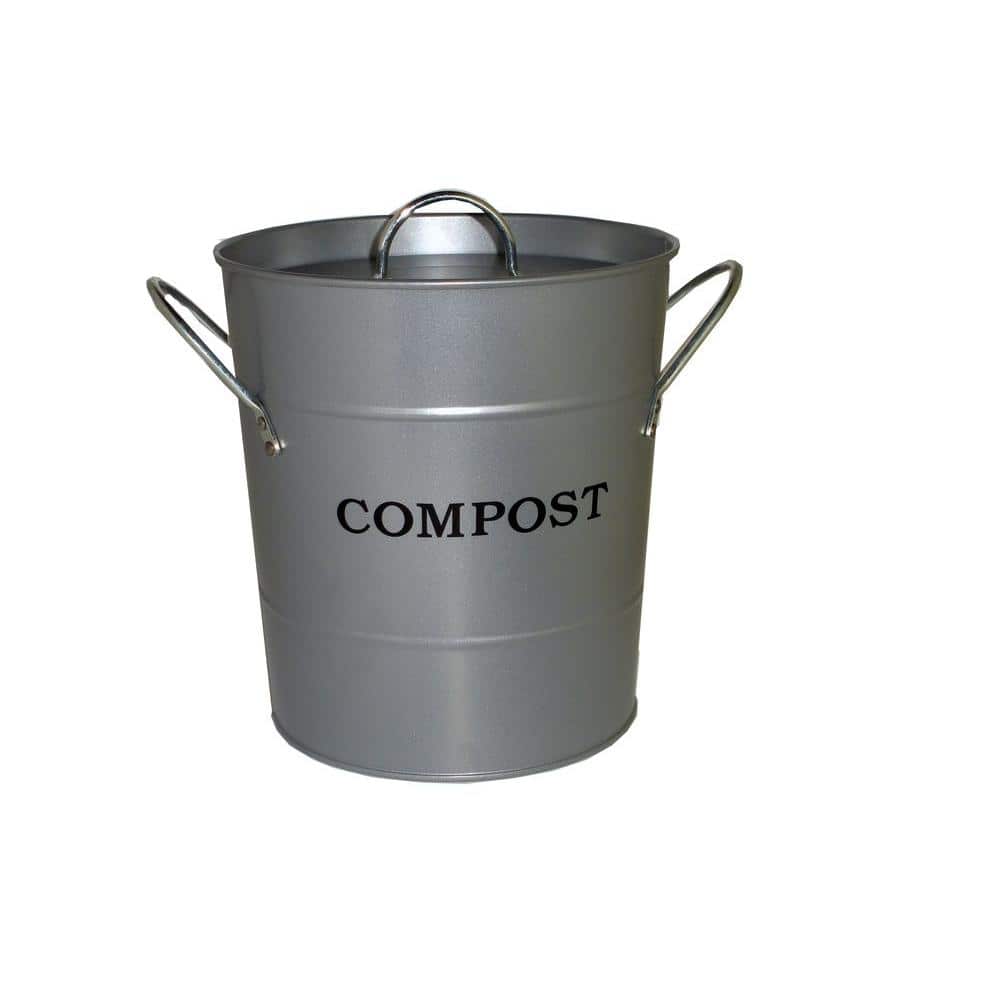 White Metal Compost Bucket with Airflow Lid White Metal Compost Bucket with Airflow Lid