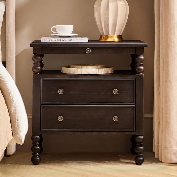 とっとこ　JOURNAL STANDARD FURNITURE JAYDEN CREATION Gunther Walnut Traditional 27 in. Tall Nightstand