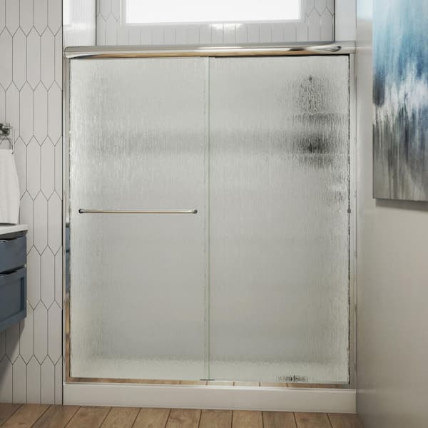 DreamLine Alliance Pro 56 in. - 60 in. x 76-3/8 in. Semi-Frameless Sliding Shower Door in Chrome