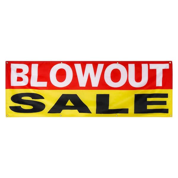 2 Pack 2x6 Ft Polyester Blowout Sale Banner with Metal Grommets, Large Retail Store Clearance Sign
