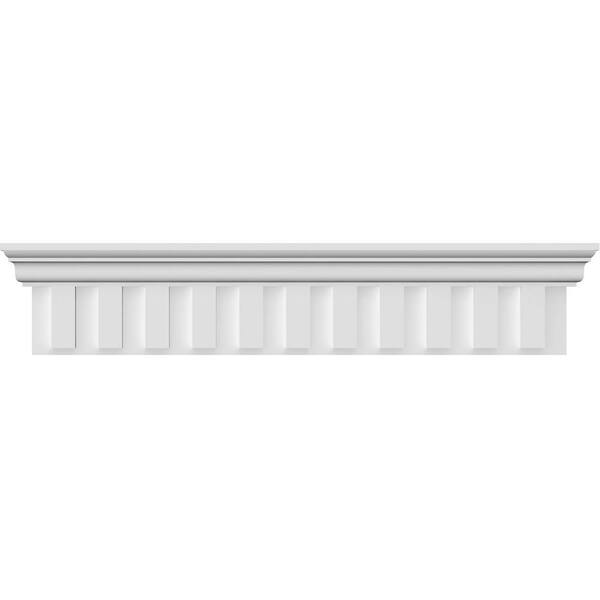 Ekena Millwork 7/8 in. x 116 in. x 9-3/8 in. Polyurethane Dentil Crosshead Moulding