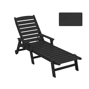 Classic Black Plastic Adirondack Chair (Set of 1)