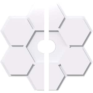 1 in. P X 14 in. C X 40 in. OD X 6 in. ID Daisy Architectural Grade PVC Contemporary Ceiling Medallion, Two Piece
