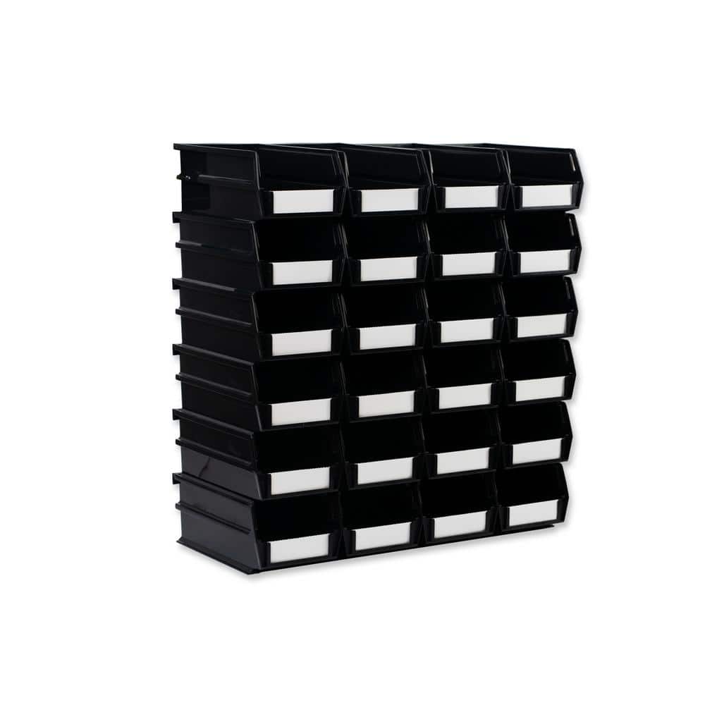 LocBin 0.3-Gal. Stacking, Hanging, Interlocking Polypropylene Storage Bin in Black (24-Pack) price history on PriceWatchPro
