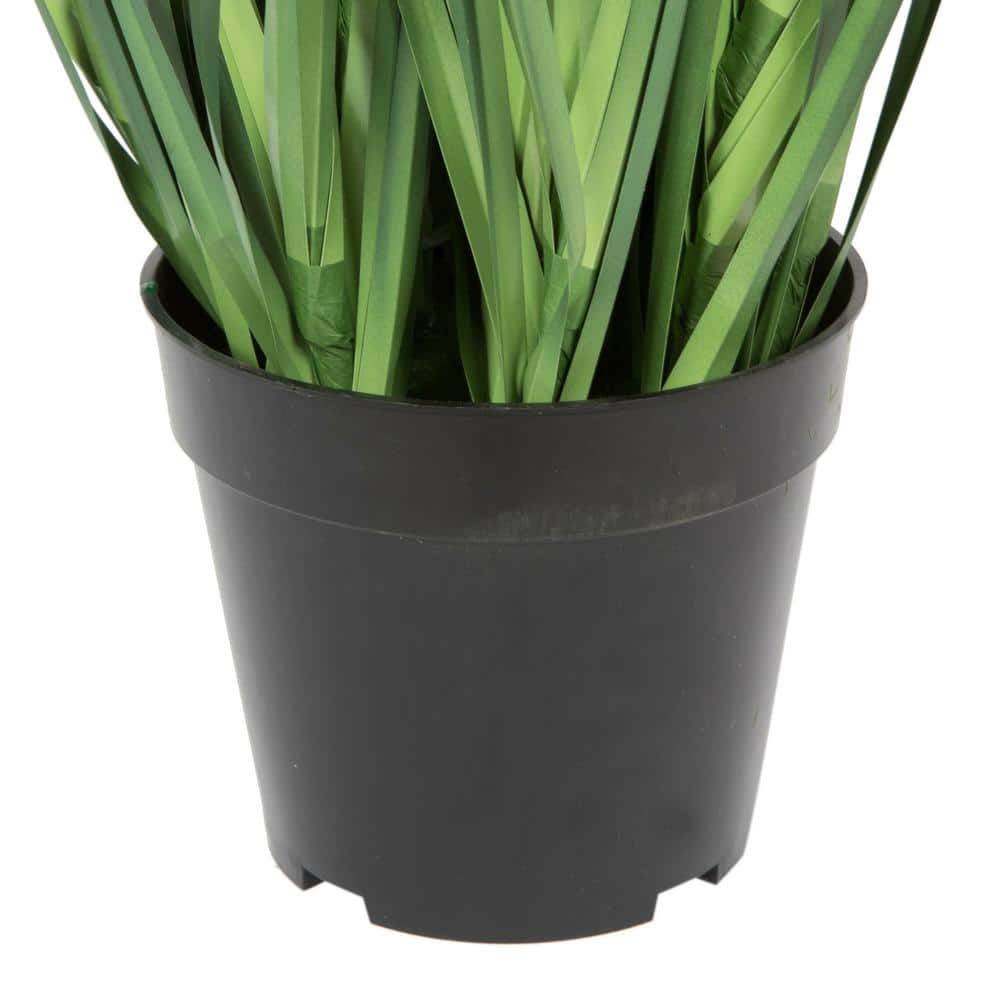 48" Green Faux Potted Grass Plant in Black Pot