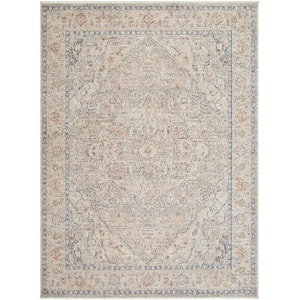 Galey Alix x Livabliss Maria Elena I Vintage Medallion Area Rug, 6'4 in. x 9' (6' x 9'), Taupe