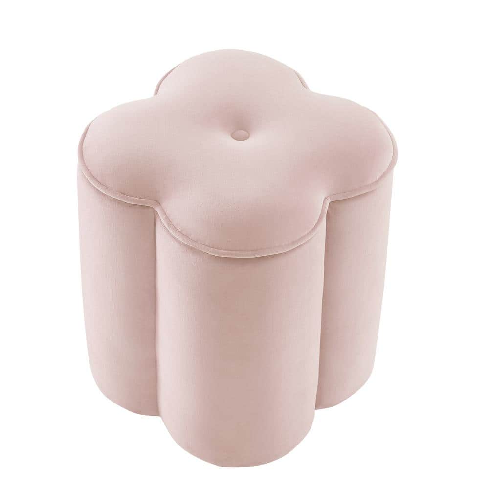 Rustic Manor Journei Blush Ottoman Upholstered Velvet 17.5 L x 17.5 W x 18.5 H SSO238-02BH-HD
