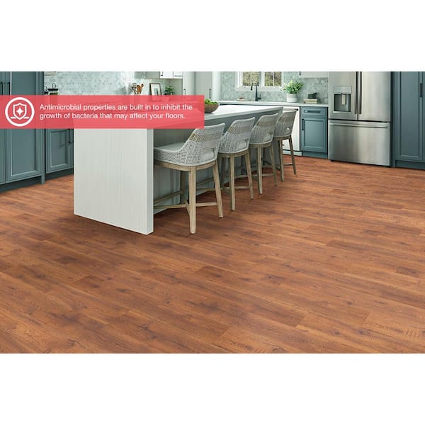 Pergo Outlast+ Hobbs Amber Hickory 12 mm T x 7.4 in. W Waterproof Laminate Wood Flooring (19.63 sq.ft./case)