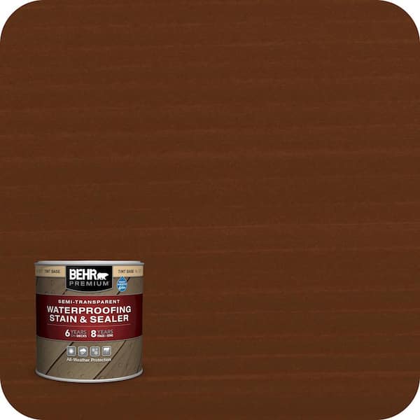 BEHR PREMIUM 8 oz. #ST-117 Russet Semi-Transparent Waterproofing Exterior Wood Stain and Sealer Sample