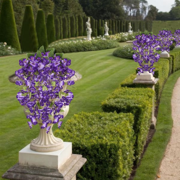 15.74 in. 2-Piece Purple Artificial Hibiscus Vine UV Resistant