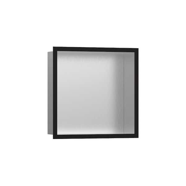Hansgrohe XtraStoris Individual 15 in. W x 15 in. H x 4 in. D Stainless Steel Shower Niche in Matte Black