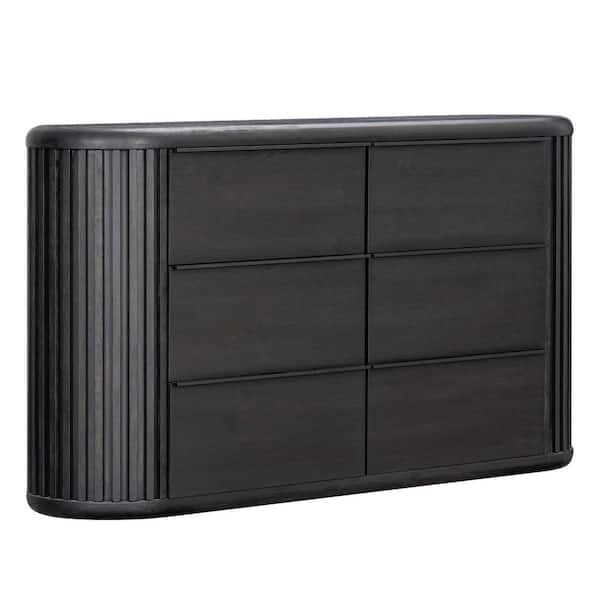 Furniture of America Eastbrook Modern Black 6-Drawer 68 in. Dresser