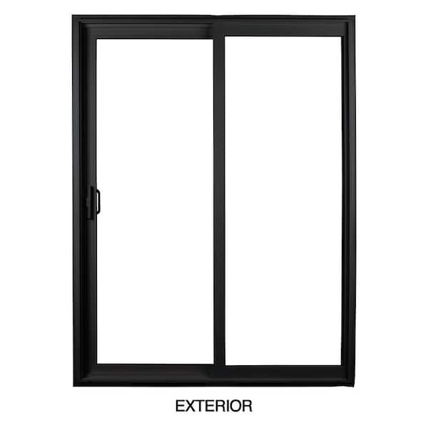 Ply Gem 580 Series 71.5 in. x 79.5 in. Black Right-Hand Vinyl Sliding Patio Door with HPSC Glass