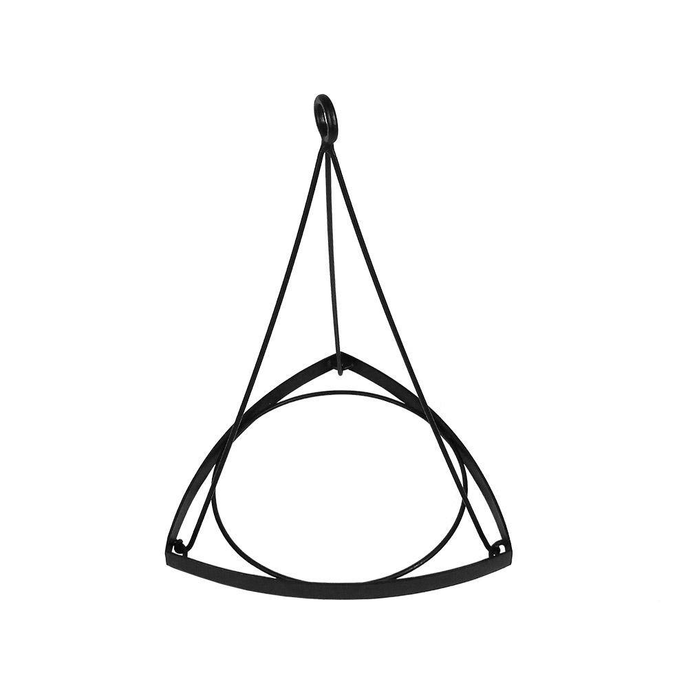 Black Wrought Iron Contemporary Plant Hanger, 24-inch