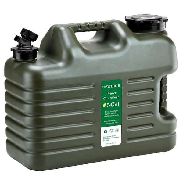 5 Gal Military Green Water Jug with Spigot, BPA-Free Leak-Proof Camping Water Container for Outdoor Hydration