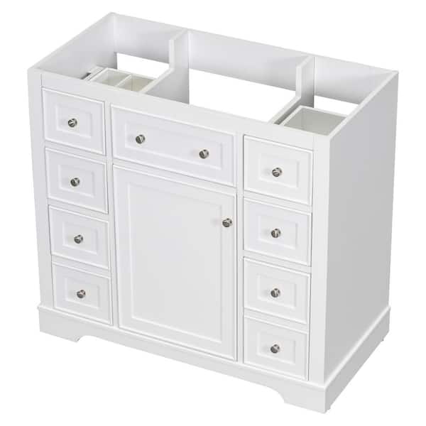 35.6 in. W x 17.9 in. D x 33.4 in. H Bath Vanity Cabinet without Top in White