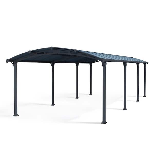 Arcadia 12 ft. x 28 ft. Gray/Gray Carport