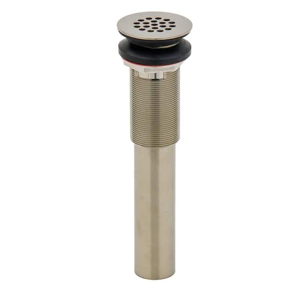 2-in-1 Brass Sink Grid Drain, Brushed Nickel