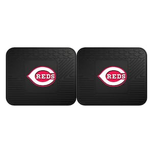 MLB Cincinnati Reds Black Heavy Duty 2-Piece 14 in. x 17 in. Vinyl Utility Mat