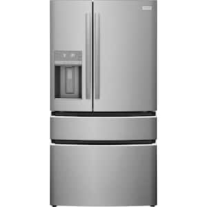 Gallery 36 in. 26.3 cu. ft. 4-Door French Door Standard Depth Refrigerator in Smudge-Proof Stainless Steel