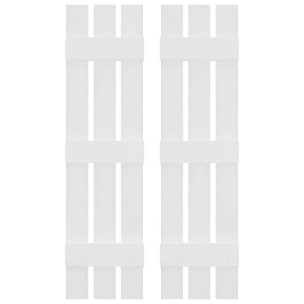 12 in. W x 55 in. H Vinyl Exterior Spaced Board and Batten Shutters Pair in White price history on PriceWatchPro