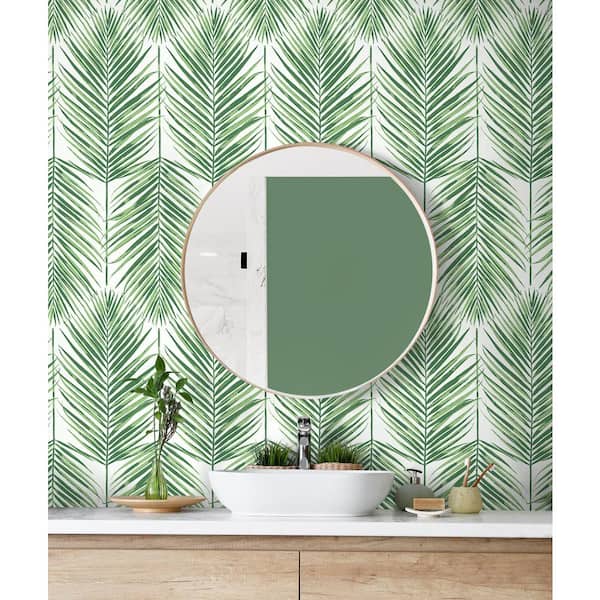 40.5 sq. ft. Greenery Paradise Palms Vinyl Peel and Stick Wallpaper Roll