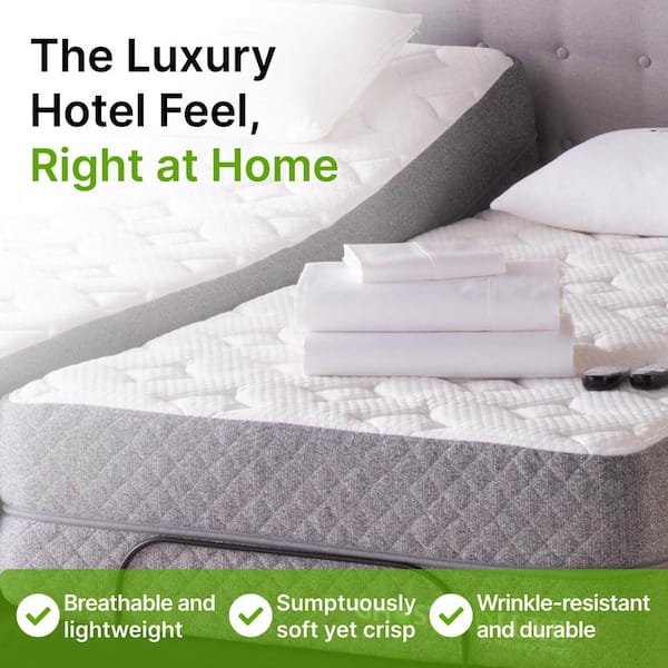 6-Piece White Luxury Supima Cotton and Plant-based TENCEL Cooling California King Sheet Set